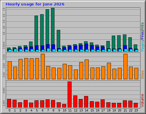 Hourly usage for June 2026